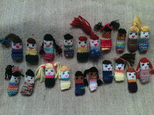 Some cheerful finger puppets.