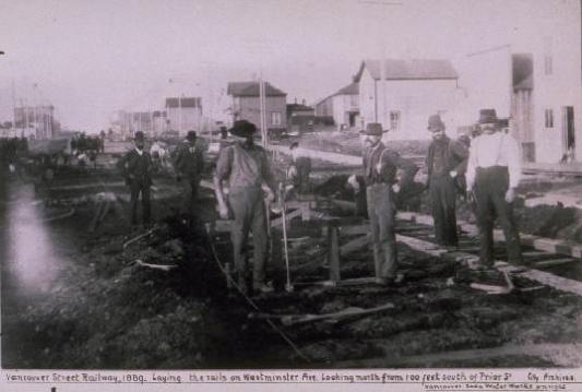 Vancouver Street Railway Construction 1889