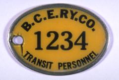 George Harkeness' streetcar conductors pass, number 1234. Motormen's passes were odd numbers, conductors' were even. George began working for BCE in 1946 and retired in 1979 as a bus driver. 