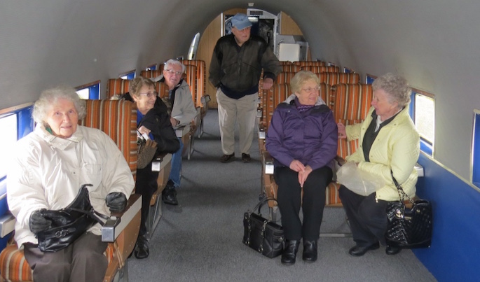 Once inside, the folks got to re-live the experience of comfortable flight. 
