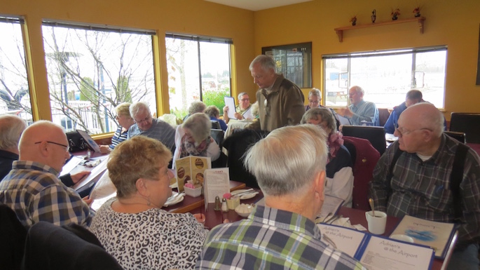 When the touring was finished, the group didn't have far to go to find a fine lunch in dry comfort at Adrian's at the airport.