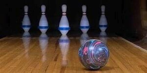 bowling ball and pins