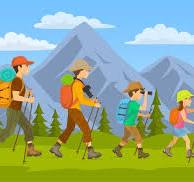 cartoon hikers
